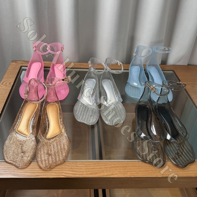 Jelly Sandal Women - صندل جيلي لامع مع مشبك للكاحل