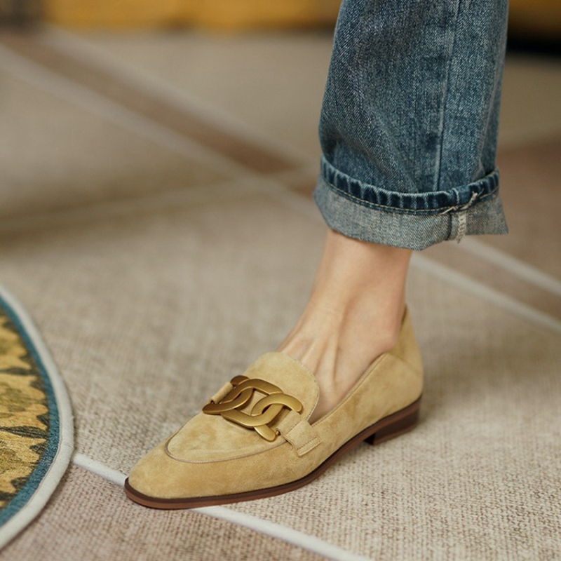 Women Shoes Black - جلد الغزال النساء المتسكعون الربيع/الخريف منخفضة