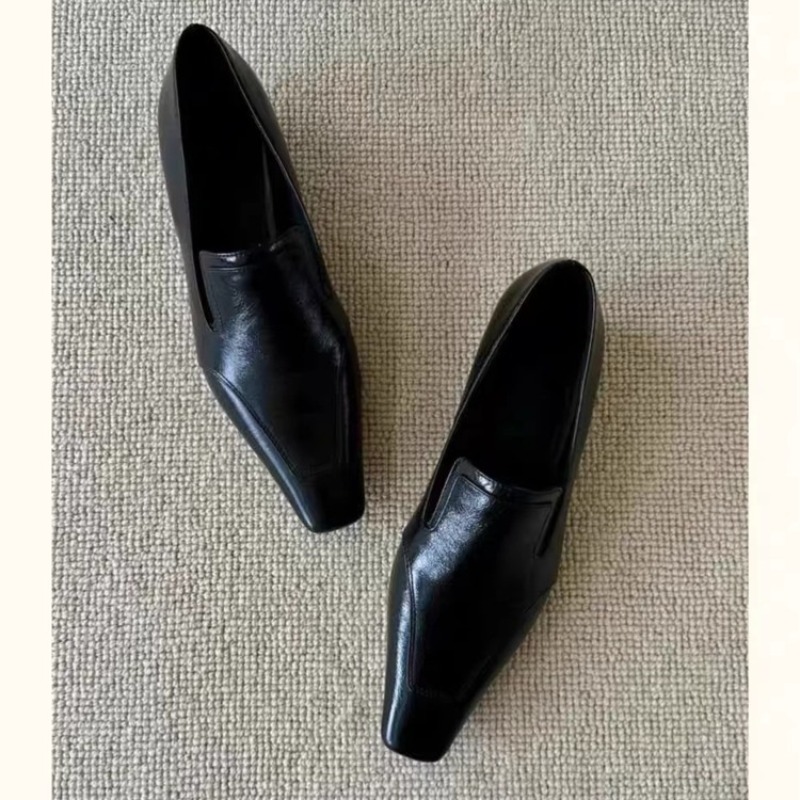 Women Shoes With Heels - أحذية نسائية ريترو بمقدمة مربعة وكعب