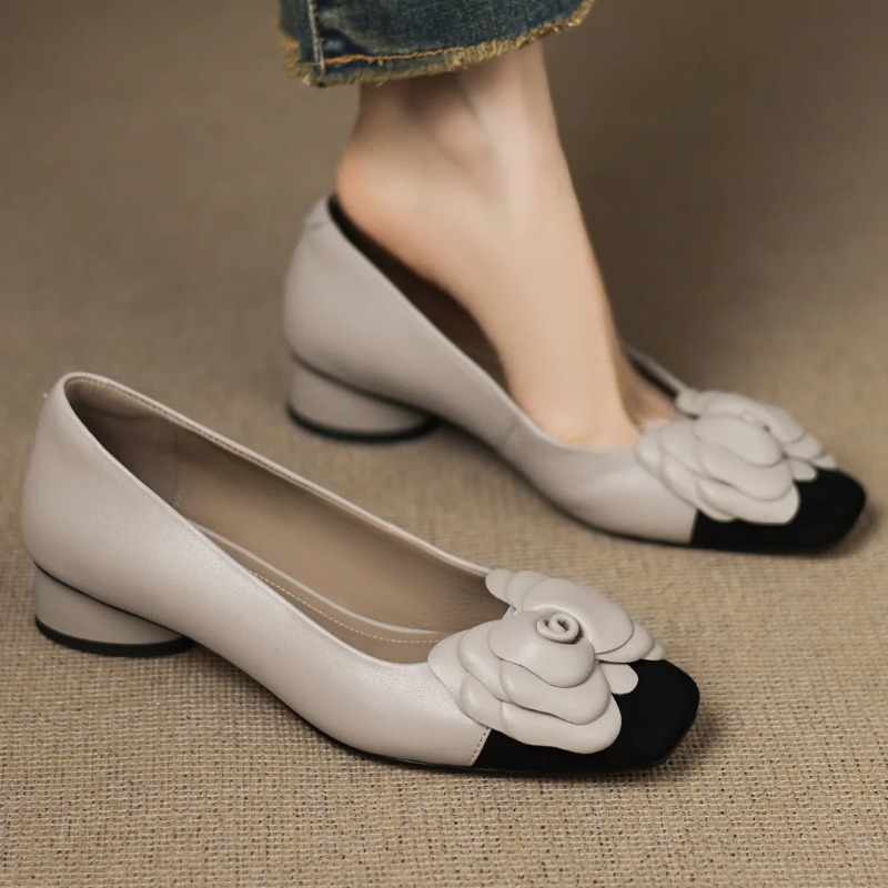 Women Shoes With Heels - حجم كبير 34-41 المرأة مزيج جلد