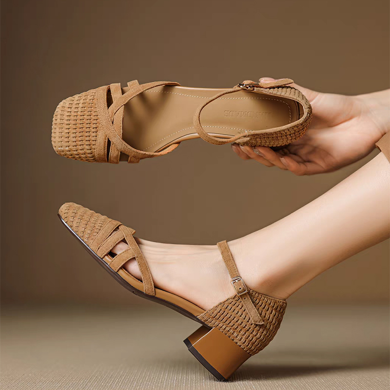 Women'S Shoes Veja - الرجعية نسج صنادل عالية الكعب النساء