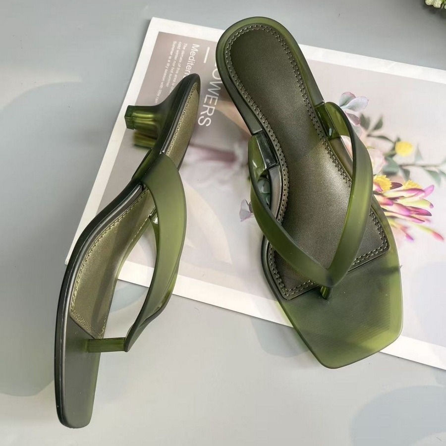 Jelly Sandal Women - صندل نسائي كوري بلون زيتوني باهت