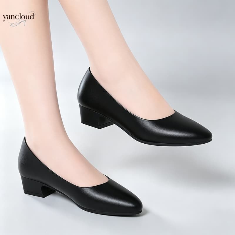 Women Shoes Black - أحذية نسائية أنيقة من الجلد الناعم
