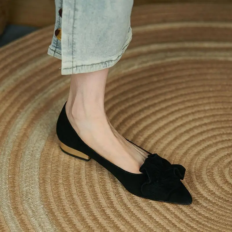 Women Shoes Quick Delivery - حذاء كاجوال جلدي فاخر للنساء بكعب