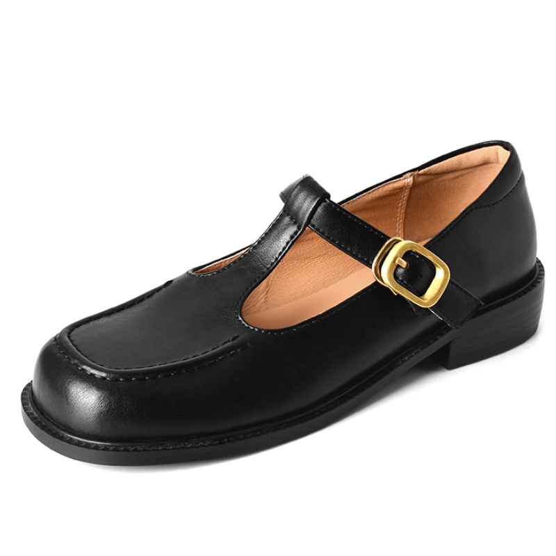 Women Shoes Black - أحذية نسائية كاجوال مسطحة من الجلد