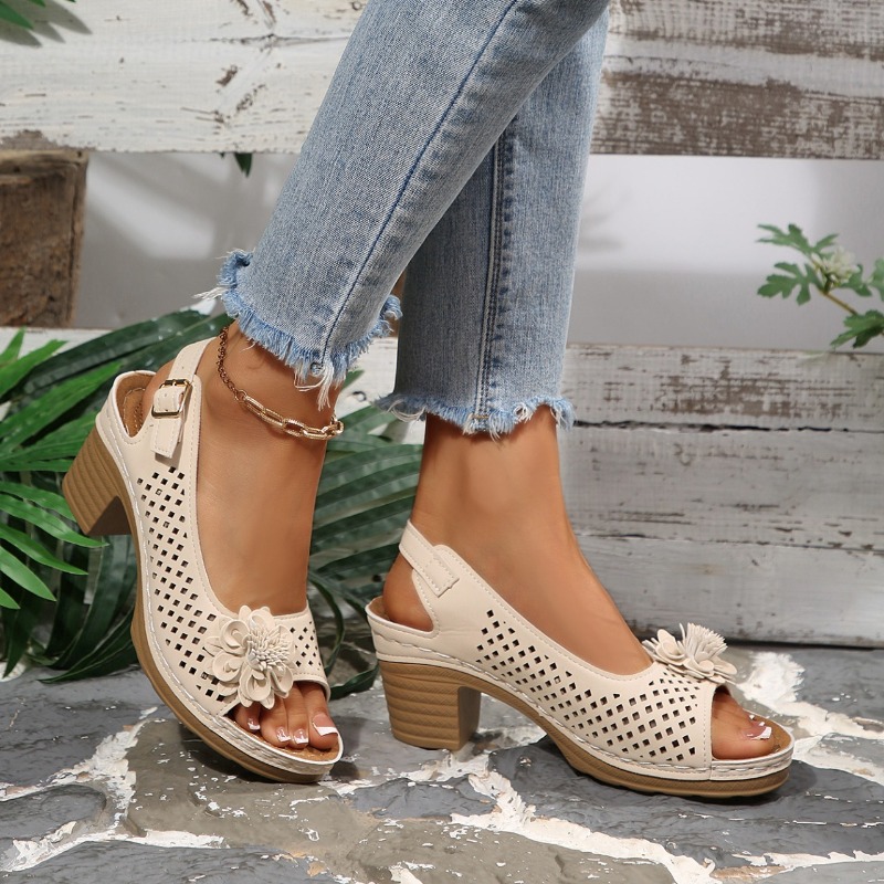 صنادل نسائية بكعب سميك صيف 202 - مراجعة Women'S Shoes Veja وسعره