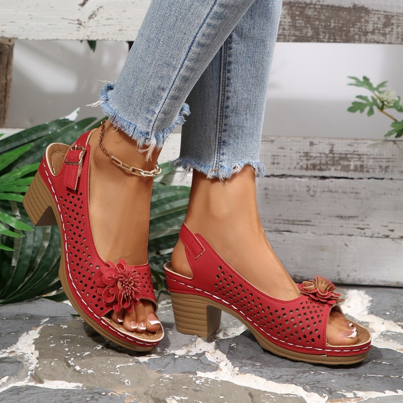 صنادل نسائية بكعب سميك صيف 202 - مراجعة Women'S Shoes Veja وسعره
