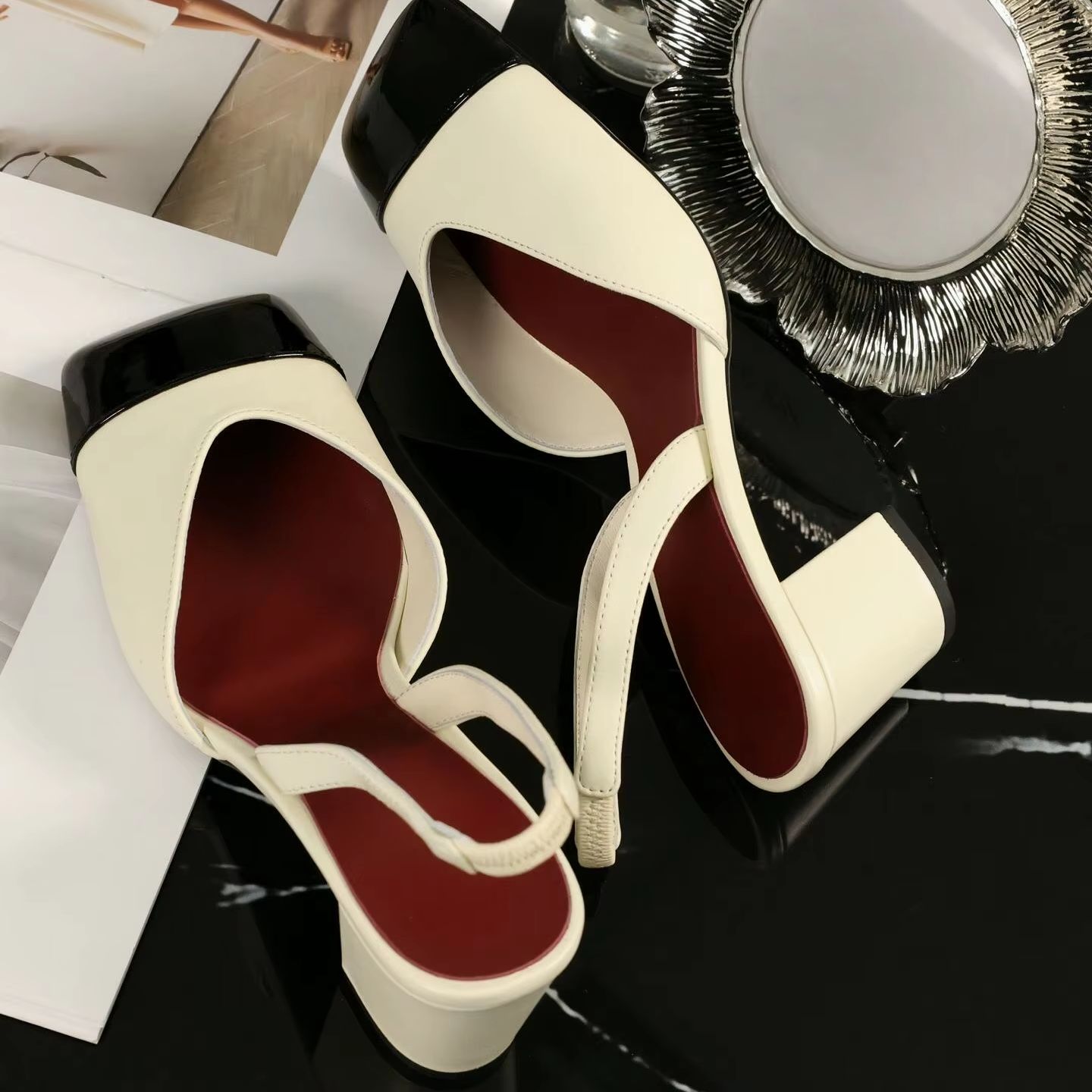 أحذية نسائية بكعب عالٍ مفتوحة  - مراجعة Women Shoes Black وسعره