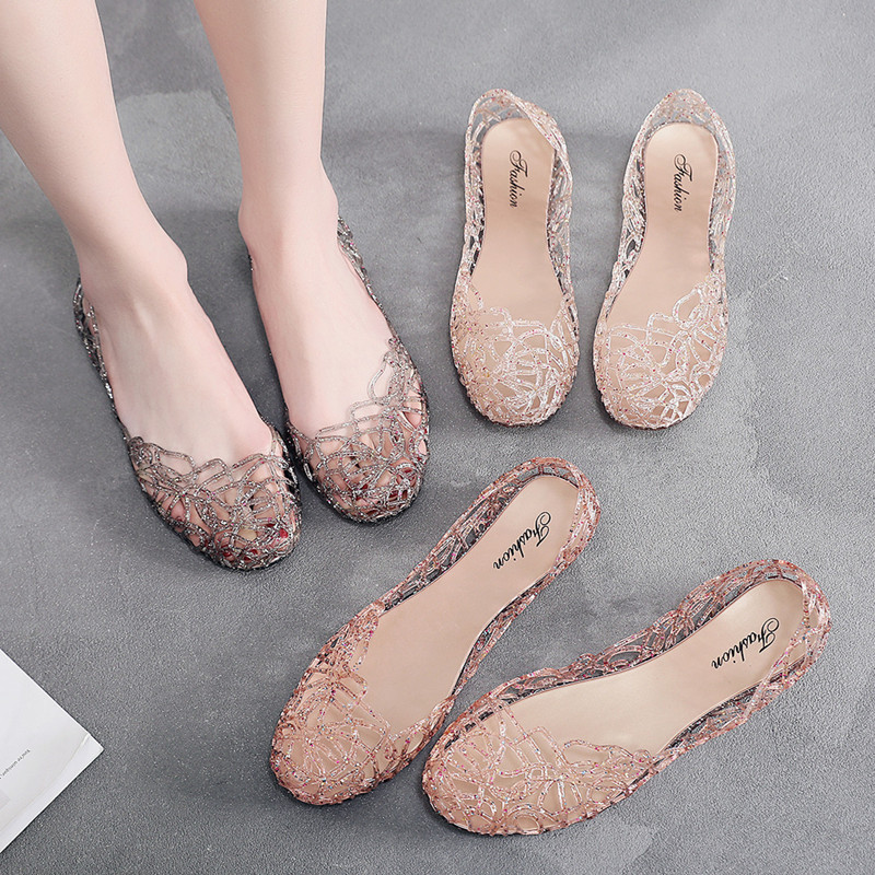 صنادل نسائية صيفية مسطحة، أحذي - مراجعة Jelly Sandal Women وسعره