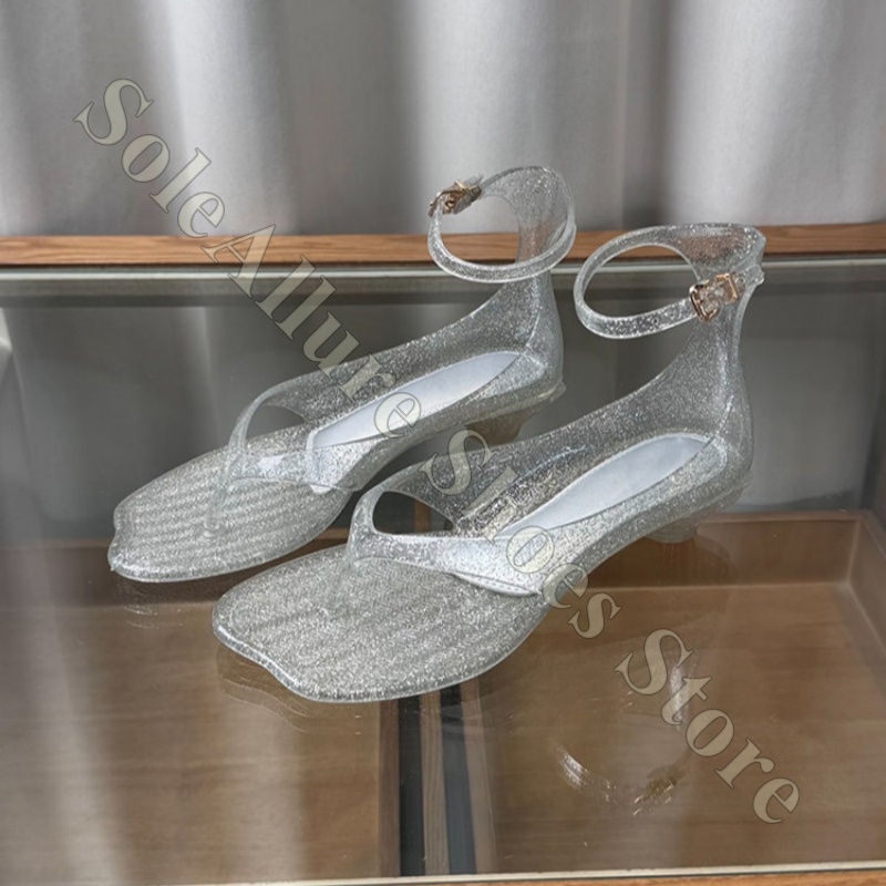 صندل جيلي لامع مع مشبك للكاحل  - مراجعة Jelly Sandal Women وسعره