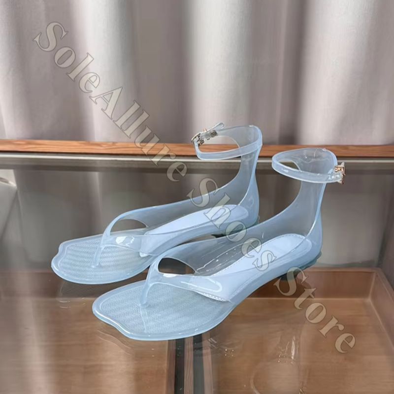 صندل جيلي لامع مع مشبك للكاحل  - مراجعة Jelly Sandal Women وسعره