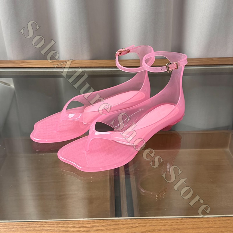 صندل جيلي لامع مع مشبك للكاحل  - مراجعة Jelly Sandal Women وسعره