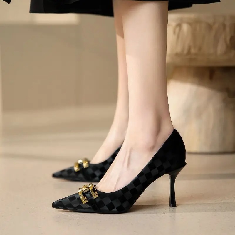 مكتب بكعب متوسط حذاء أسود للنس - مراجعة Women Shoes Quick Delivery وسعره