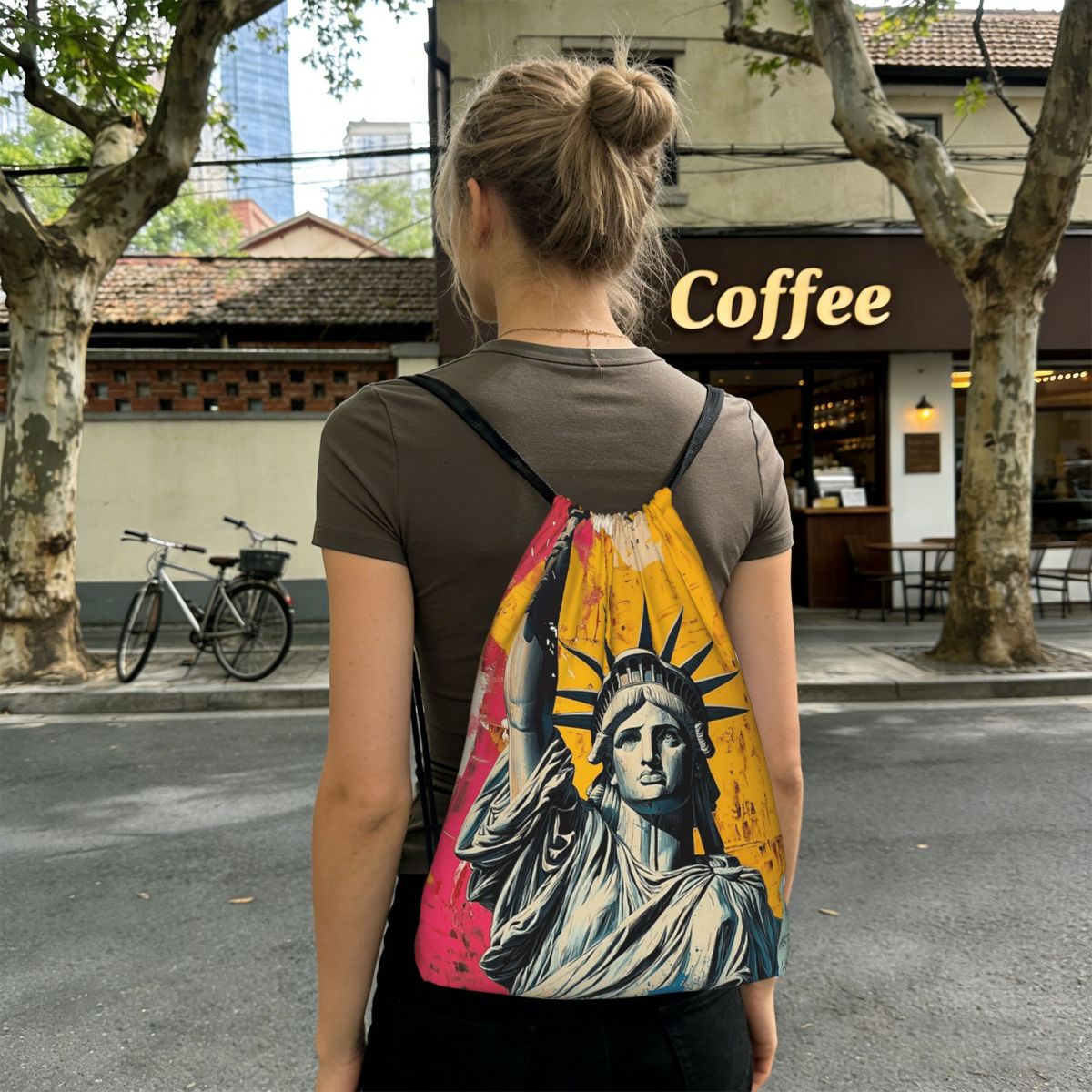 حقائب ظهر مطبوعة برسومات تمثال - مراجعة Women'S Shoes Liberty وسعره