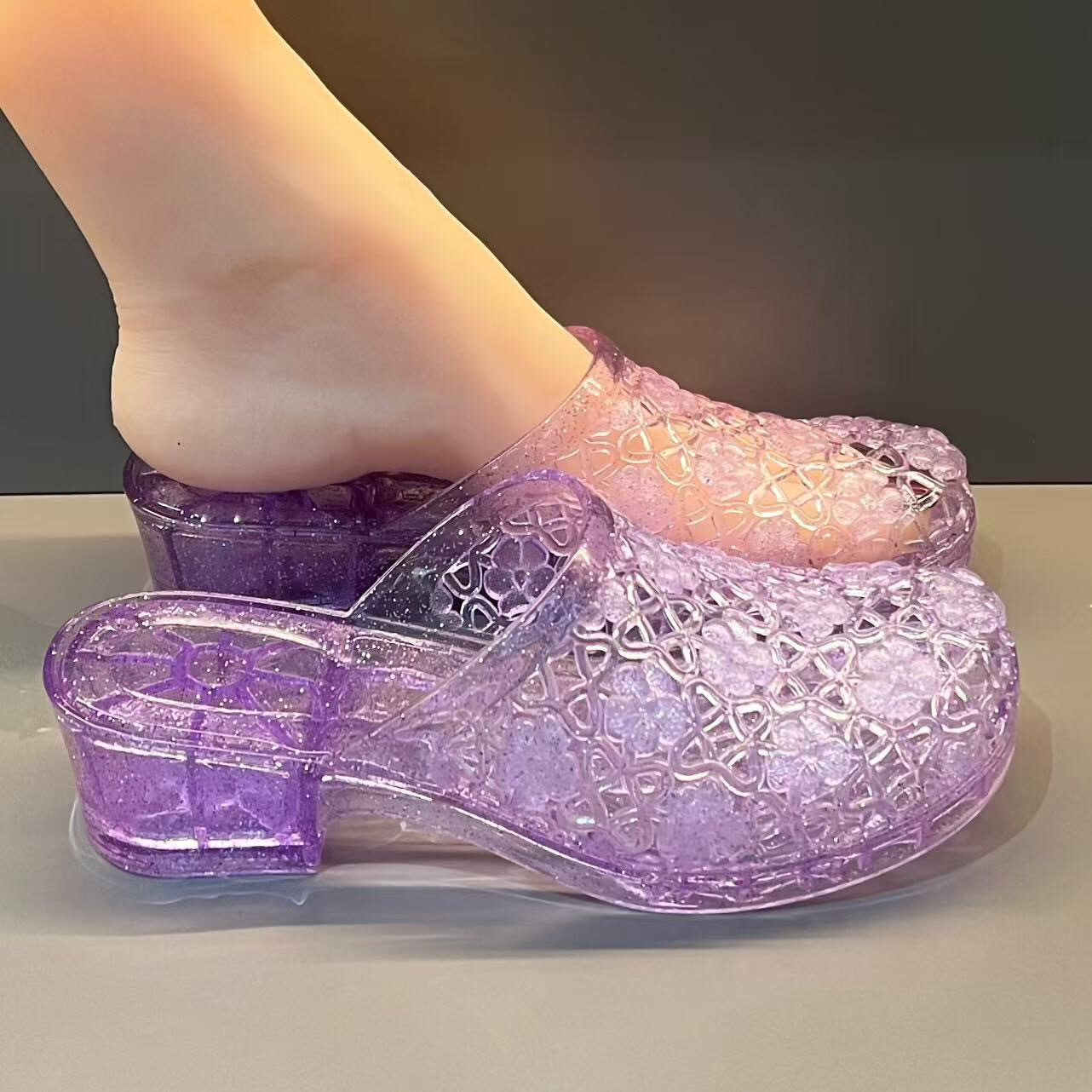 صنادل نسائية جديدة بتصميم مقطو - مراجعة Jelly Sandal Women وسعره