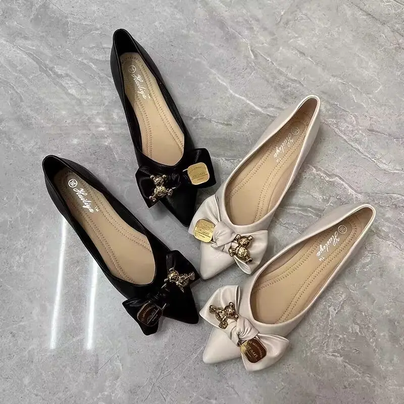 حذاء نسائي مسطح ضحل مع كعب فيو - مراجعة Women Shoes Quick Delivery وسعره